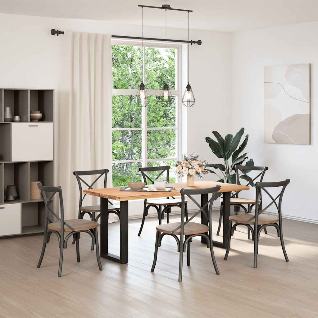 spisebordsben U-formet 2 stk. sort 50x(72-73) cm stål