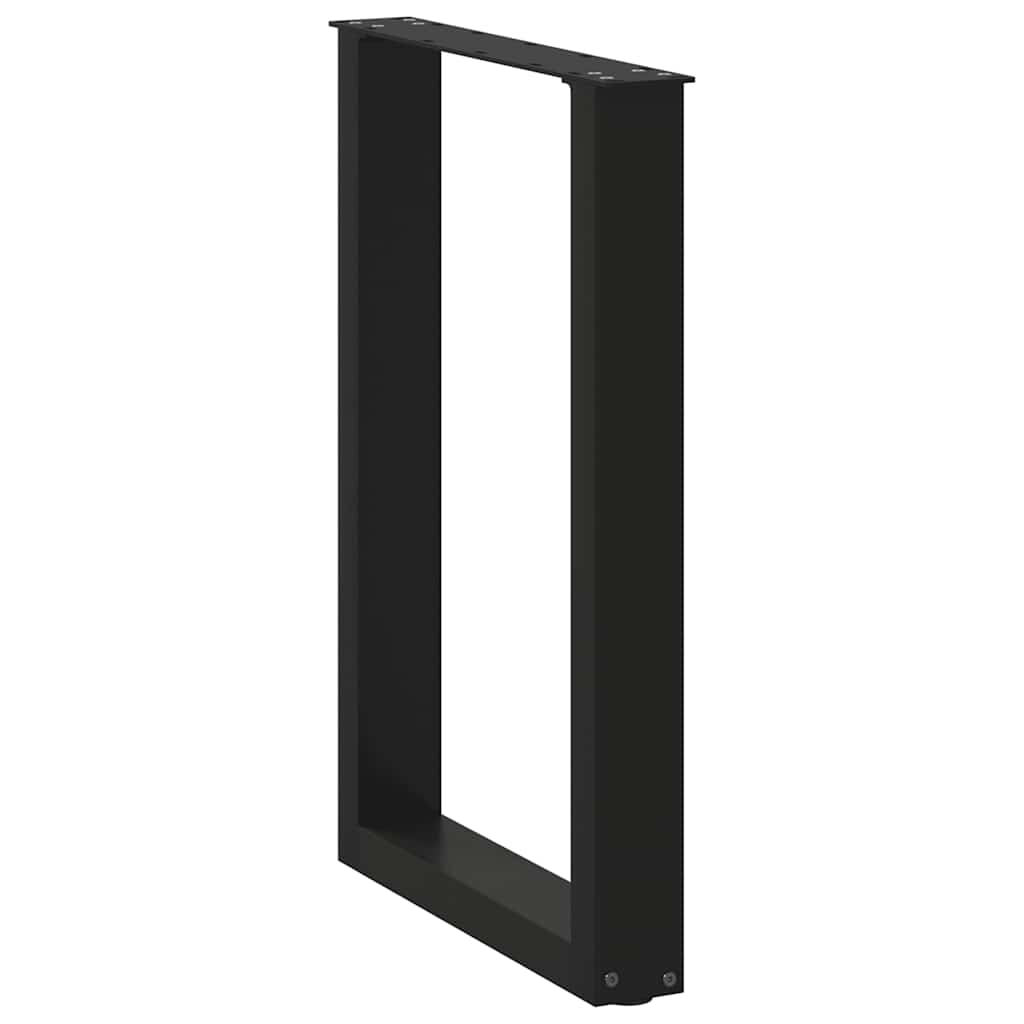 spisebordsben U-formet 2 stk. sort 50x(72-73) cm stål