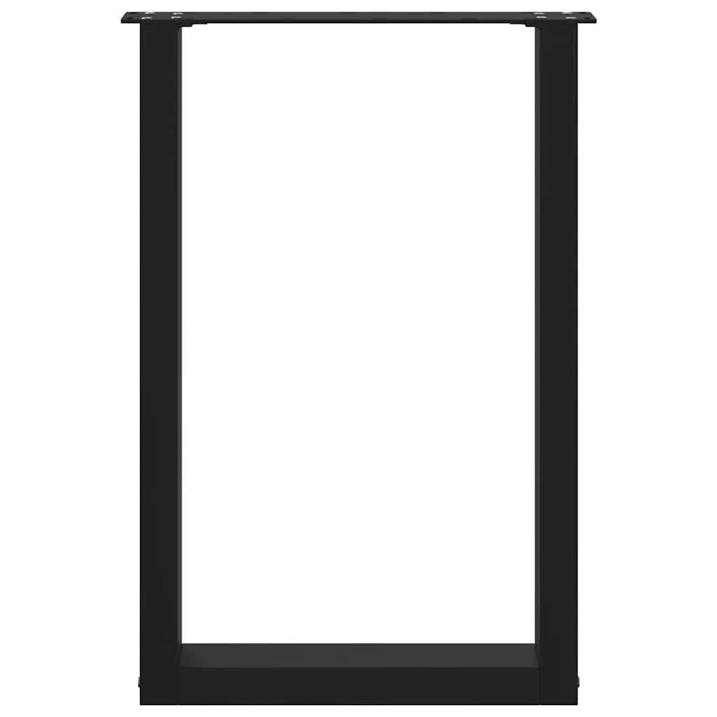 spisebordsben U-formet 2 stk. sort 50x(72-73) cm stål