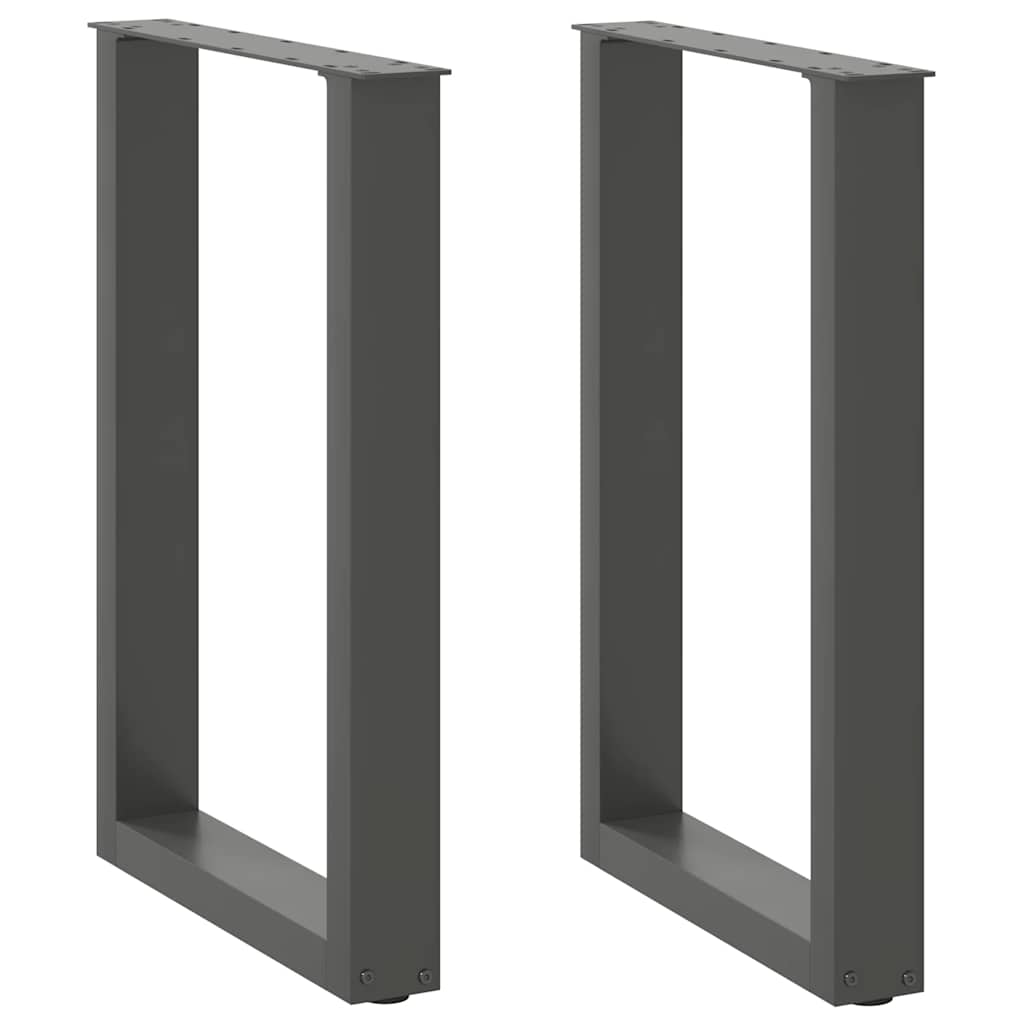 spisebordsben U-formet 2 stk. antracit 50x(72-73) cm stål