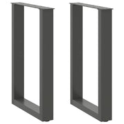 spisebordsben U-formet 2 stk. antracit 50x(72-73) cm stål