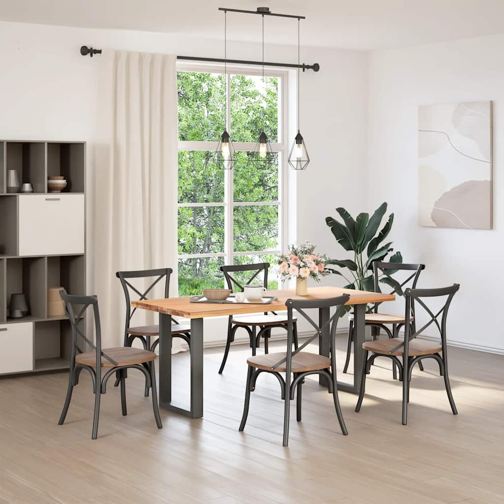 spisebordsben U-formet 2 stk. antracit 50x(72-73) cm stål