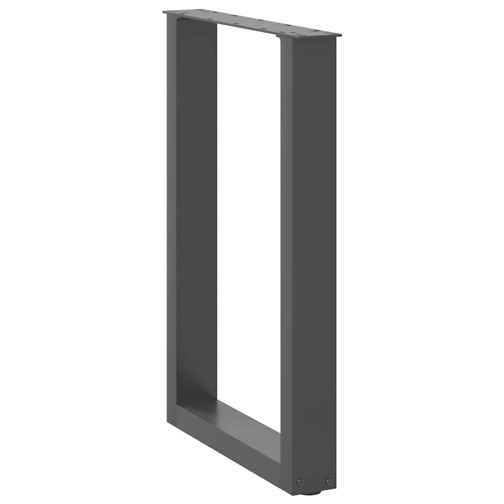 spisebordsben U-formet 2 stk. antracit 50x(72-73) cm stål