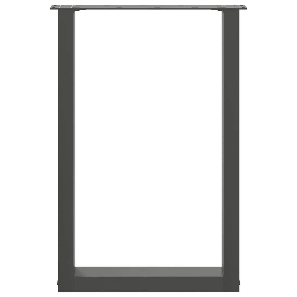 spisebordsben U-formet 2 stk. antracit 50x(72-73) cm stål