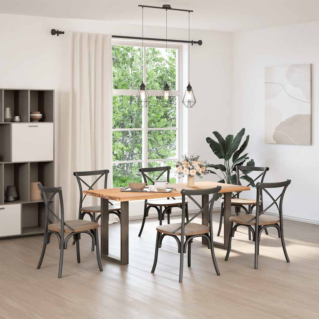 spisebordsben U-formet 2 stk. naturstål 50x(72-73) cm stål