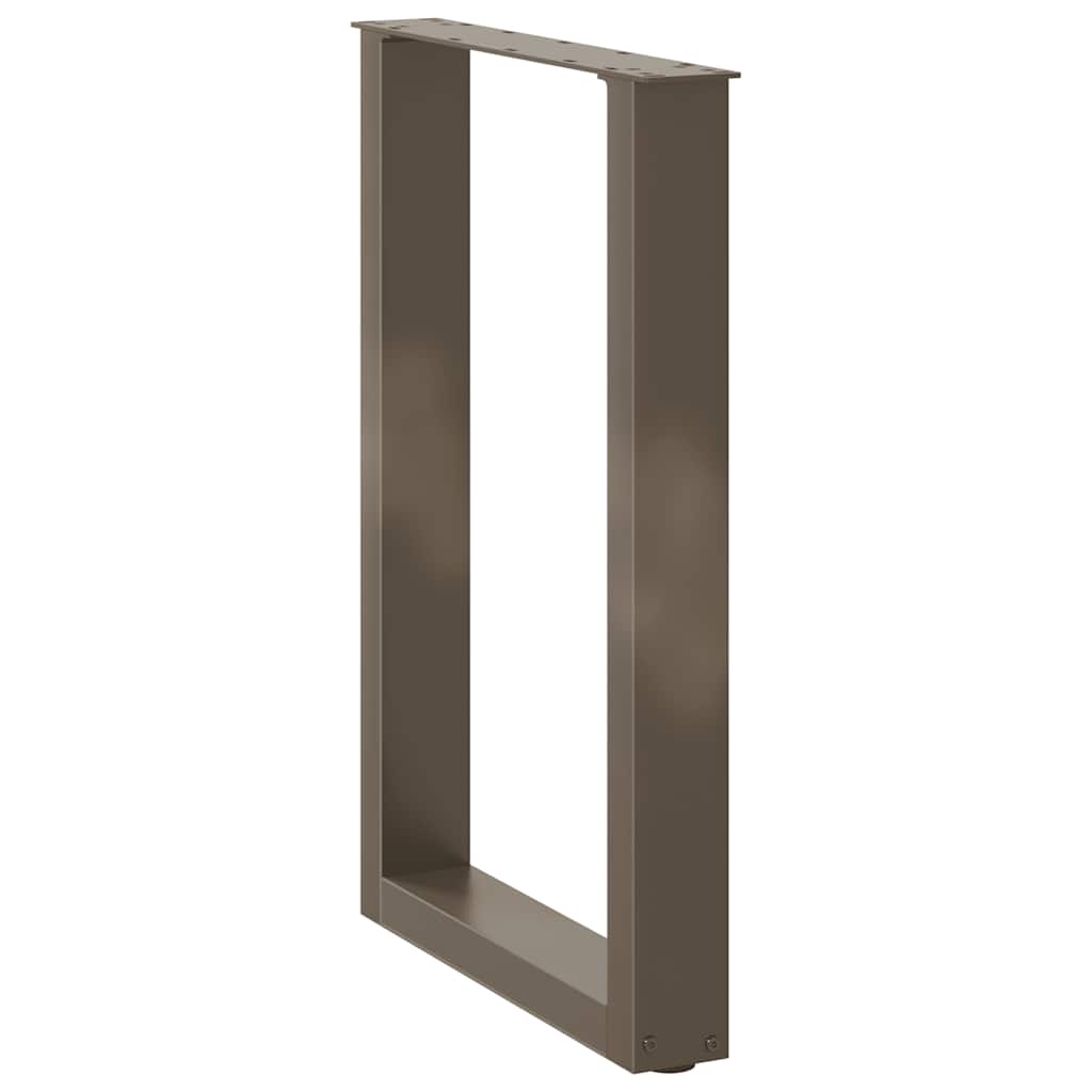spisebordsben U-formet 2 stk. naturstål 50x(72-73) cm stål