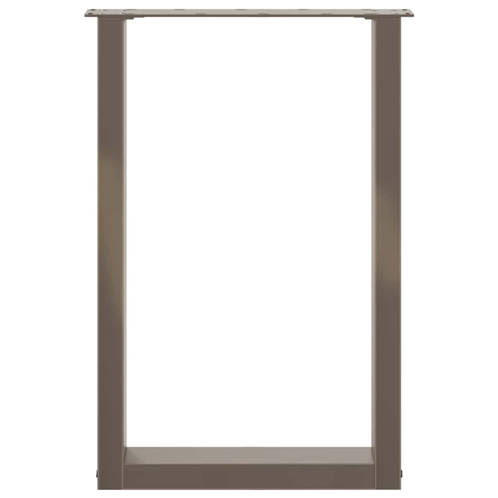 spisebordsben U-formet 2 stk. naturstål 50x(72-73) cm stål