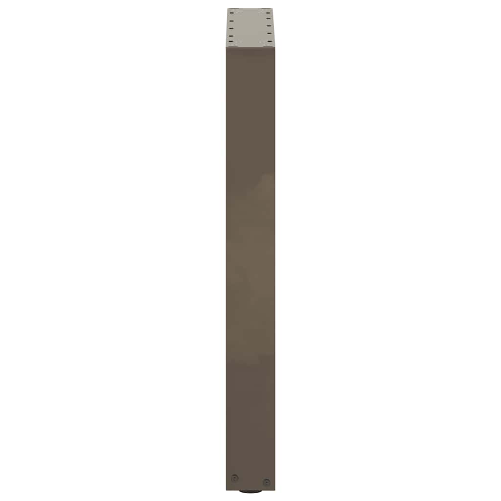 spisebordsben U-formet 2 stk. naturstål 50x(72-73) cm stål