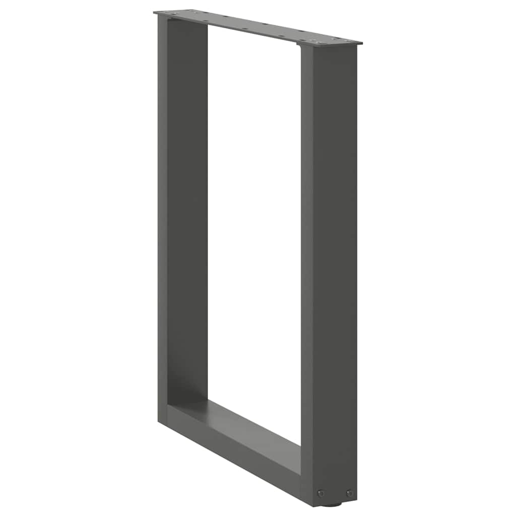 spisebordsben U-formet 2 stk. antracit 60 x (72-73) cm stål