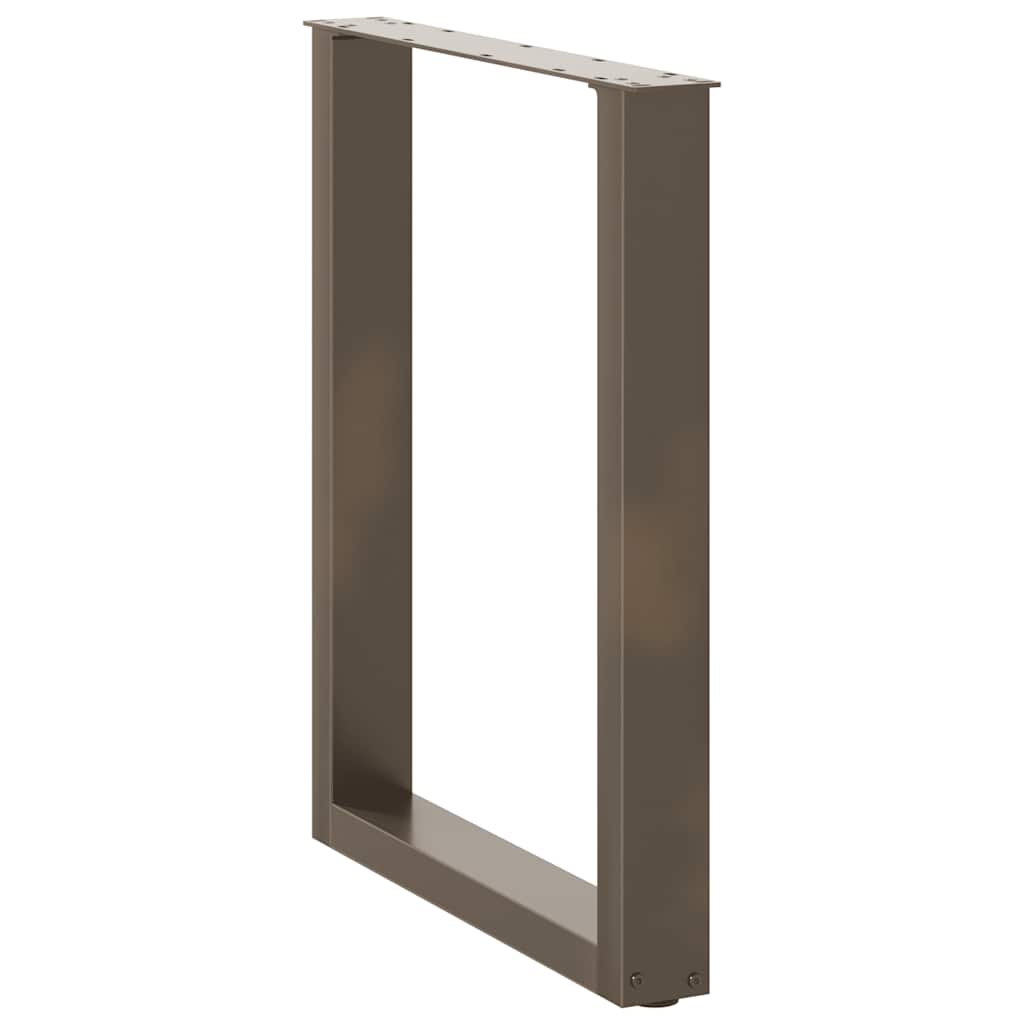 spisebordsben U-formet 2 stk. naturstål 60 x (72-73) cm stål
