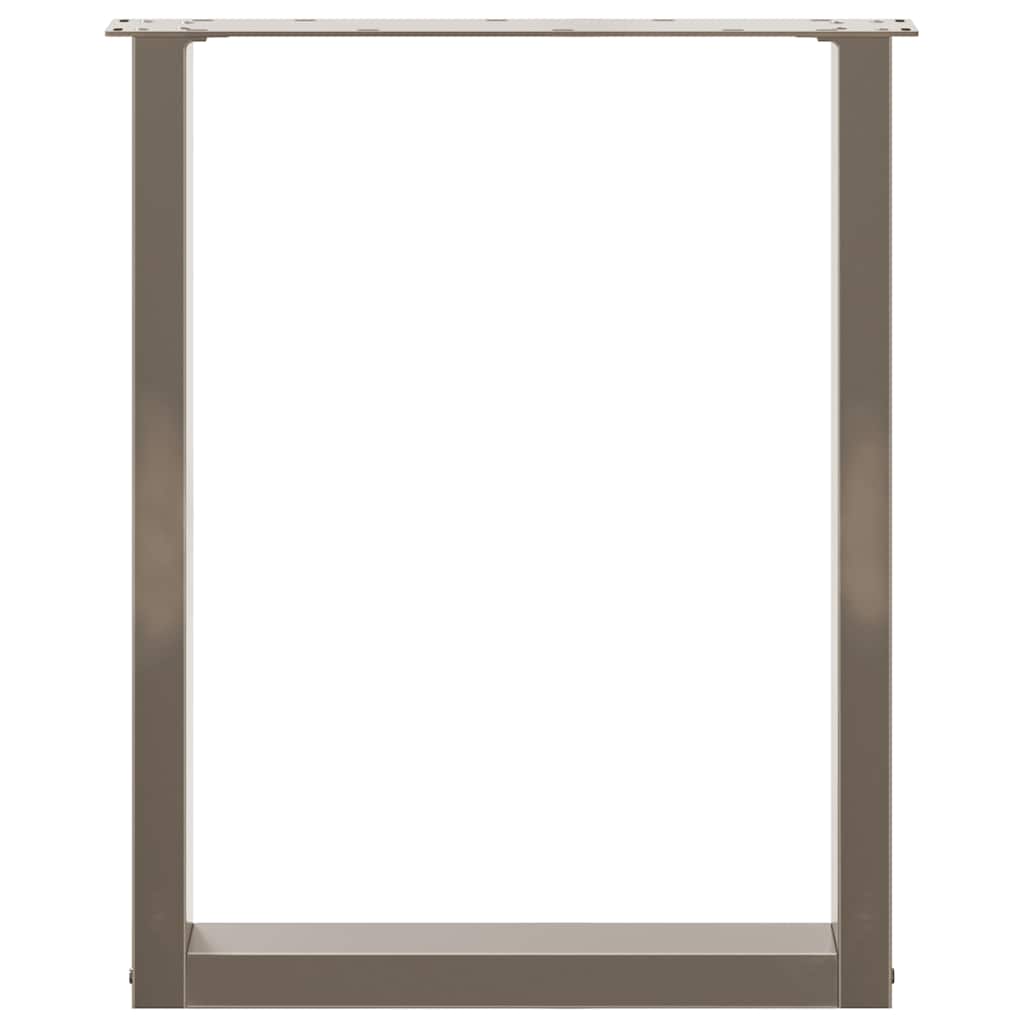spisebordsben U-formet 2 stk. naturstål 60 x (72-73) cm stål
