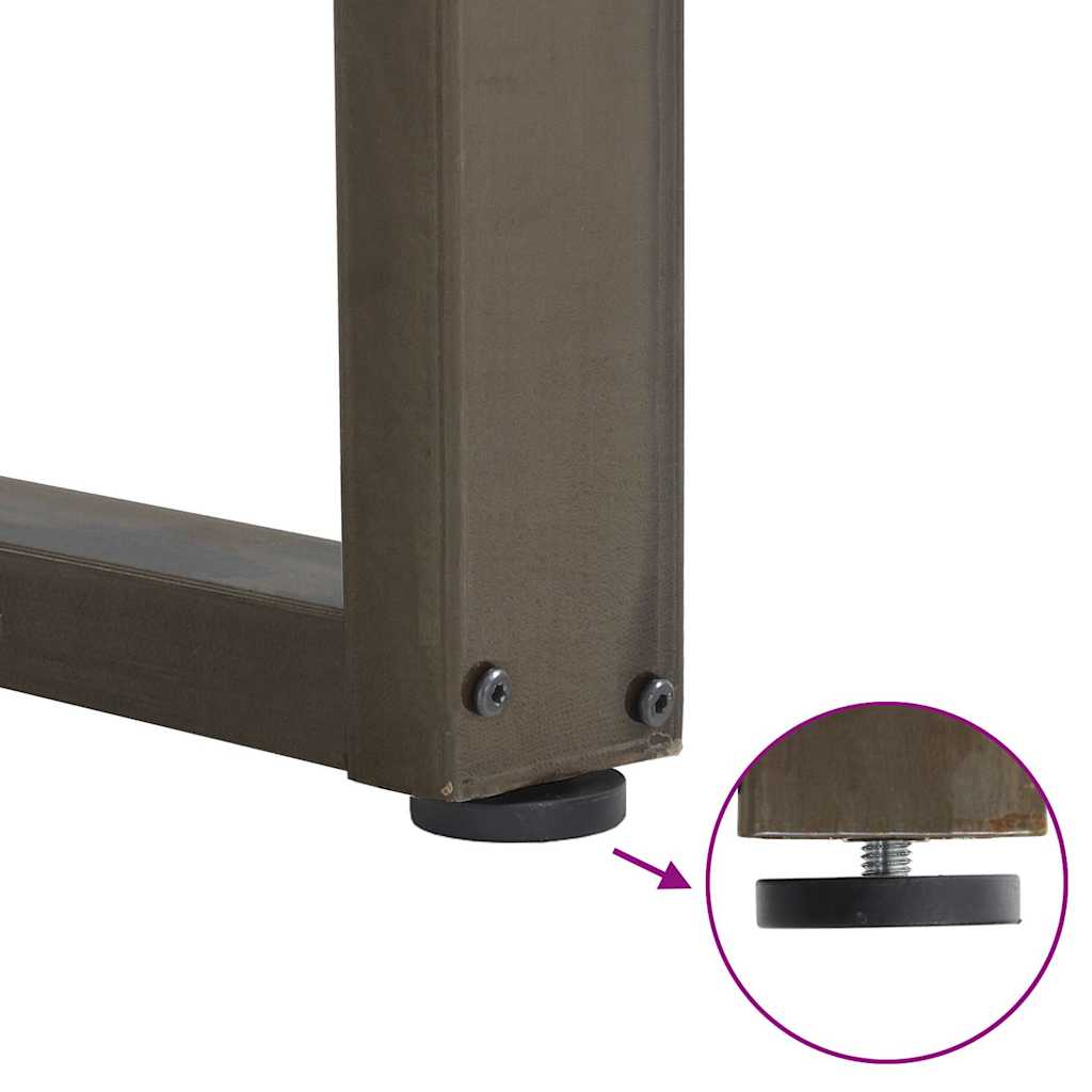 spisebordsben U-formet 2 stk. naturstål 60 x (72-73) cm stål