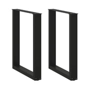 spisebordsben U-formet 2 stk. sort 70 x (72-73) cm stål