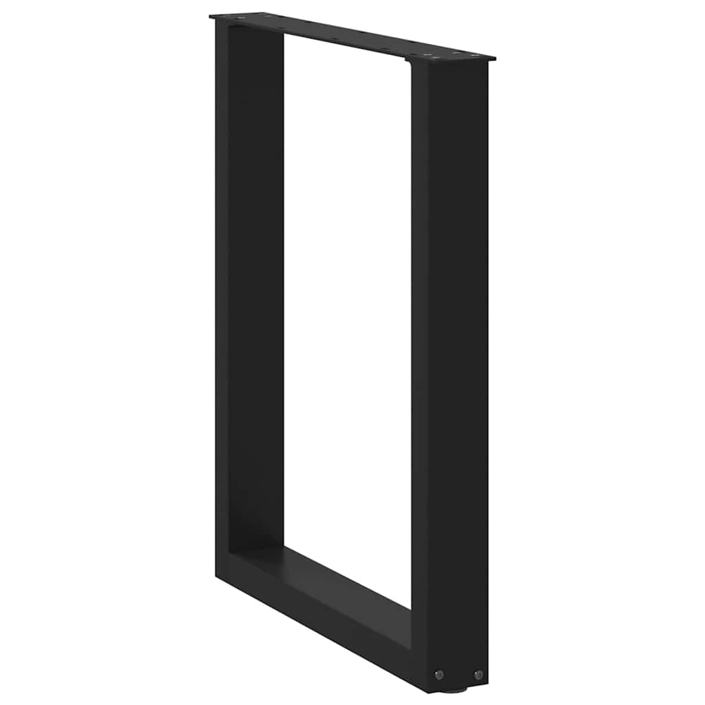 spisebordsben U-formet 2 stk. sort 70 x (72-73) cm stål