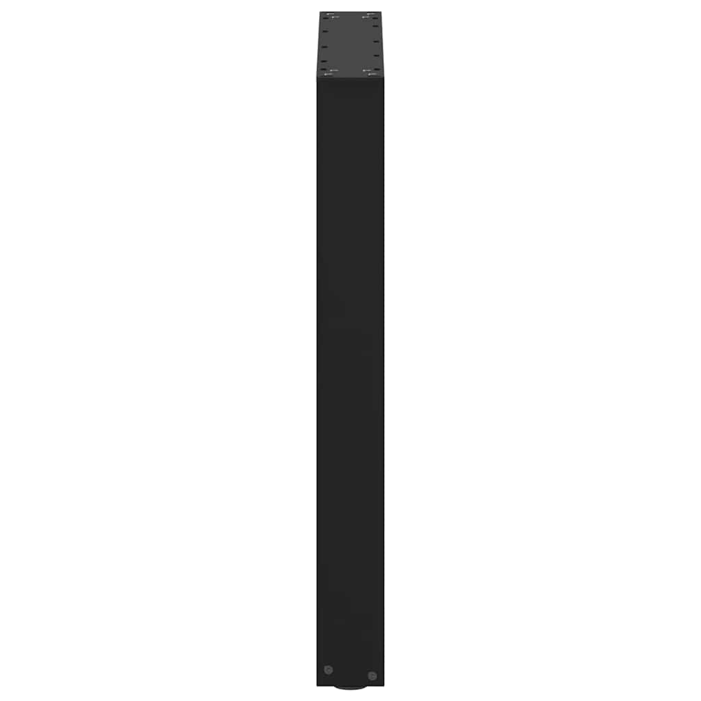 spisebordsben U-formet 2 stk. sort 70 x (72-73) cm stål