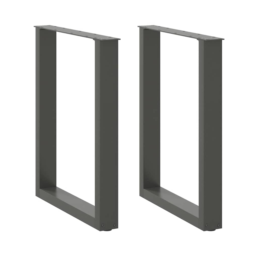 spisebordsben U-formet 2 stk. antracit 70 x (72-73) cm stål