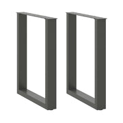 spisebordsben U-formet 2 stk. antracit 70 x (72-73) cm stål