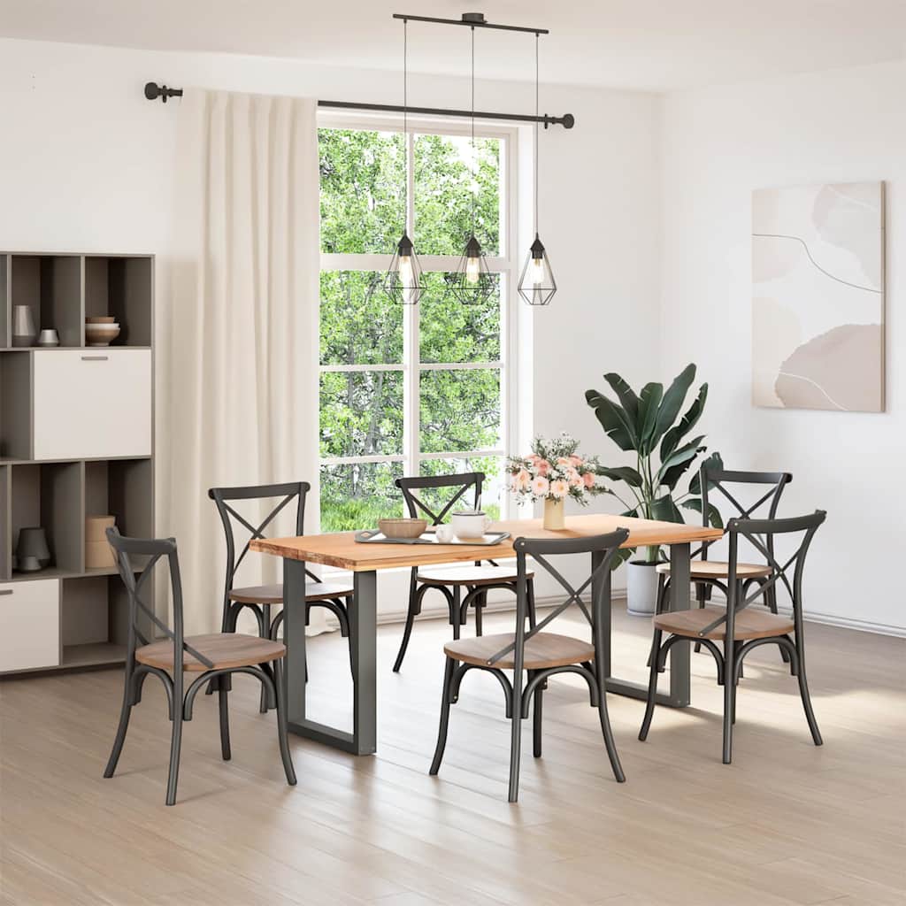 spisebordsben U-formet 2 stk. antracit 70 x (72-73) cm stål