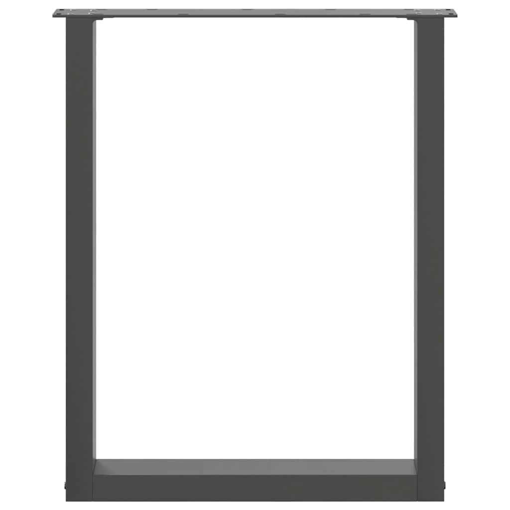 spisebordsben U-formet 2 stk. antracit 70 x (72-73) cm stål