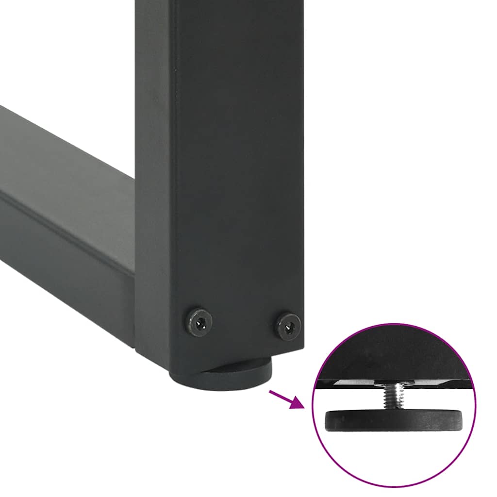 spisebordsben U-formet 2 stk. antracit 70 x (72-73) cm stål
