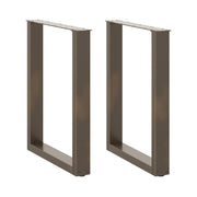 spisebordsben U-formet 2 stk. naturstål 70x(72-73) cm stål