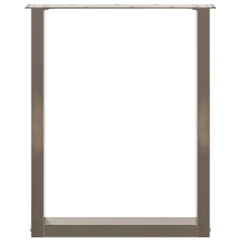 spisebordsben U-formet 2 stk. naturstål 70x(72-73) cm stål