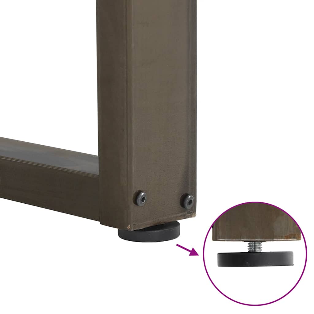 spisebordsben U-formet 2 stk. naturstål 70x(72-73) cm stål