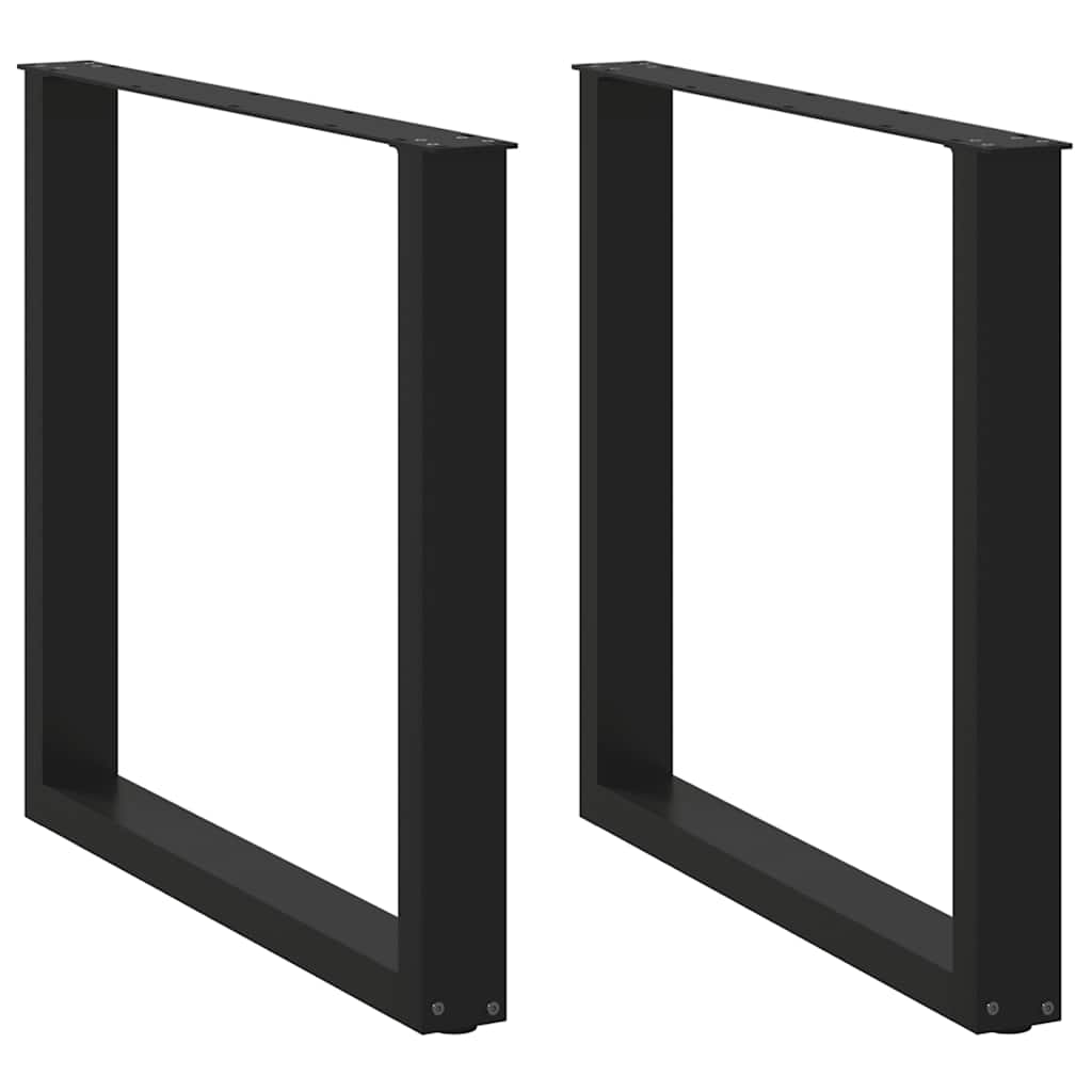 spisebordsben U-formet 2 stk. sort 80 x (72-73) cm stål