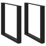 spisebordsben U-formet 2 stk. sort 80 x (72-73) cm stål