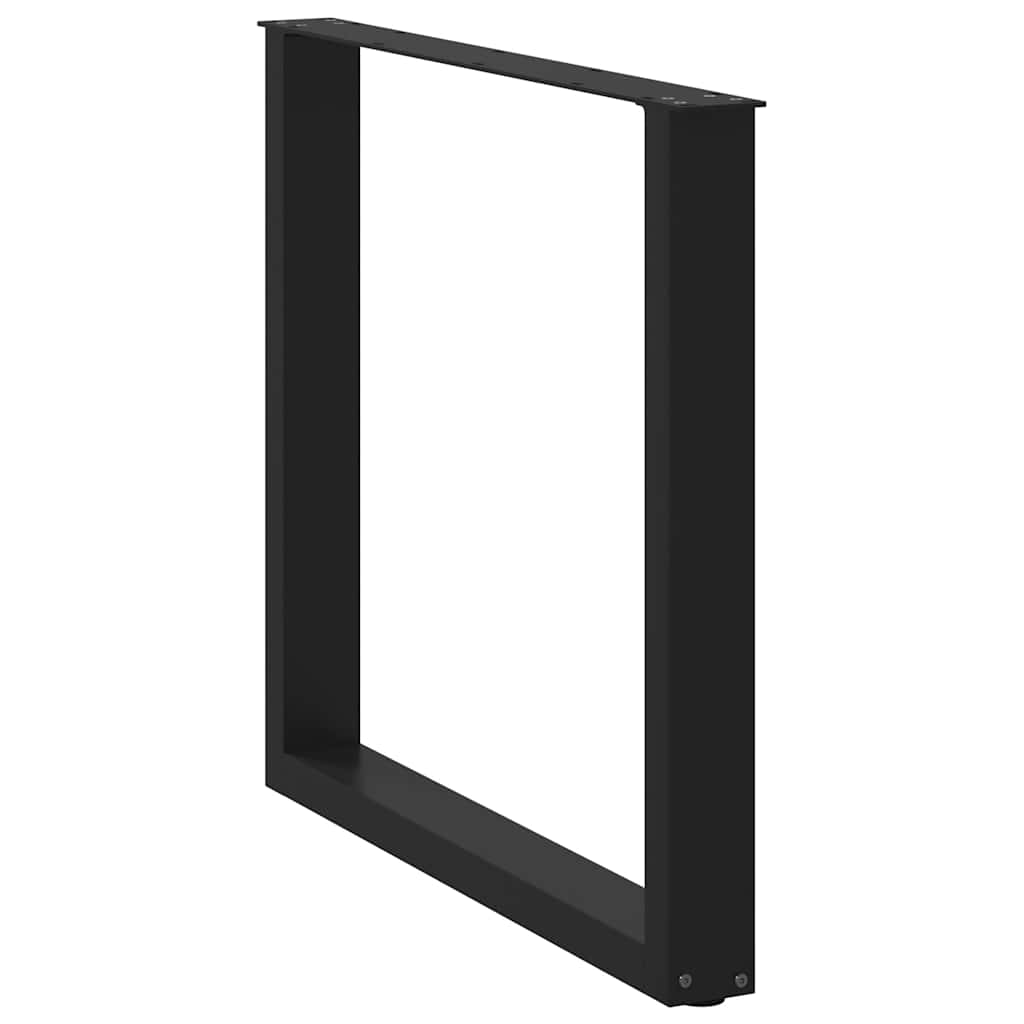 spisebordsben U-formet 2 stk. sort 80 x (72-73) cm stål