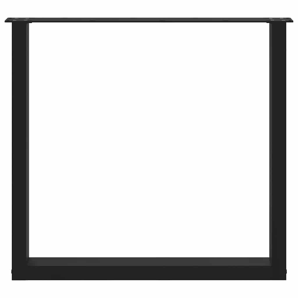 spisebordsben U-formet 2 stk. sort 80 x (72-73) cm stål