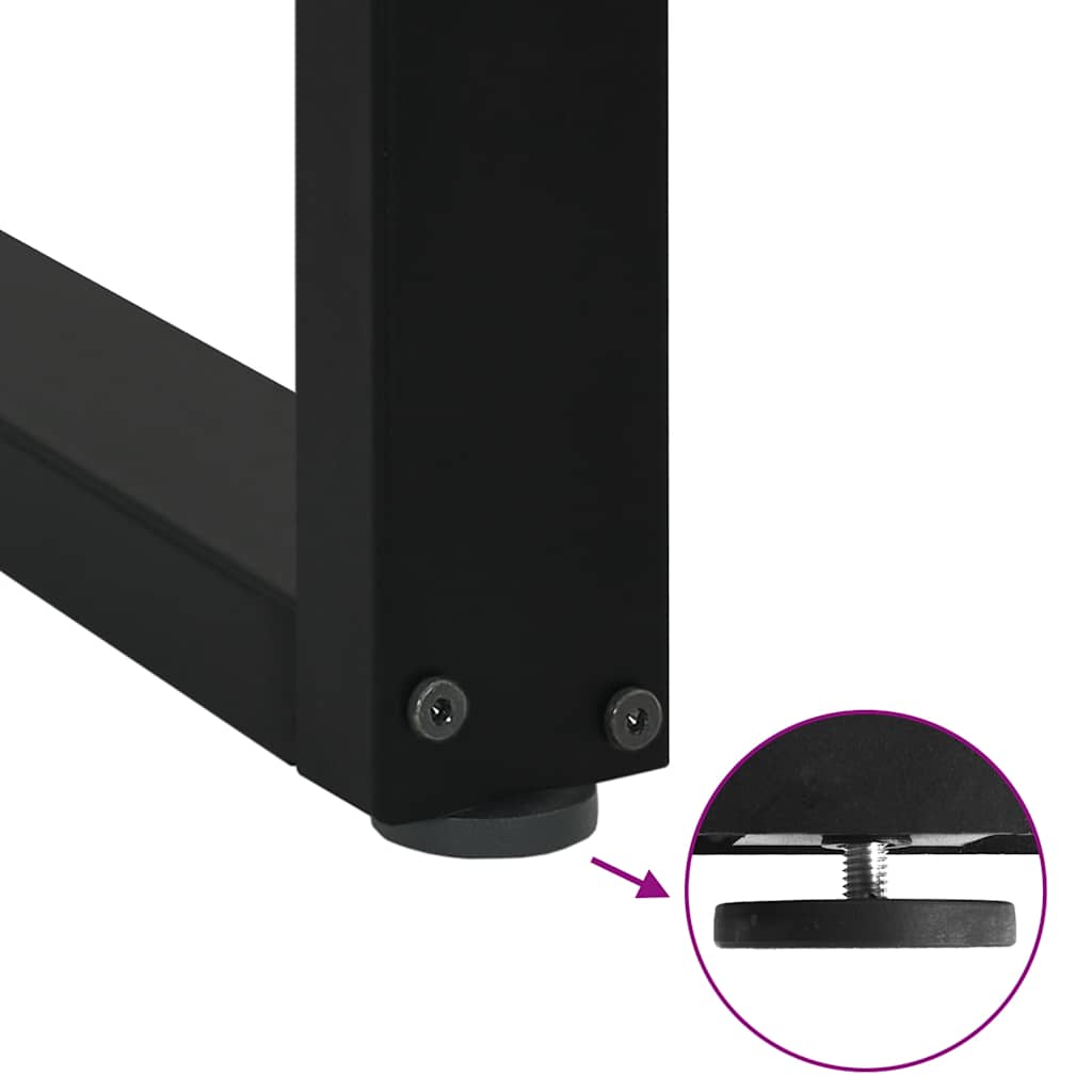 spisebordsben U-formet 2 stk. sort 80 x (72-73) cm stål
