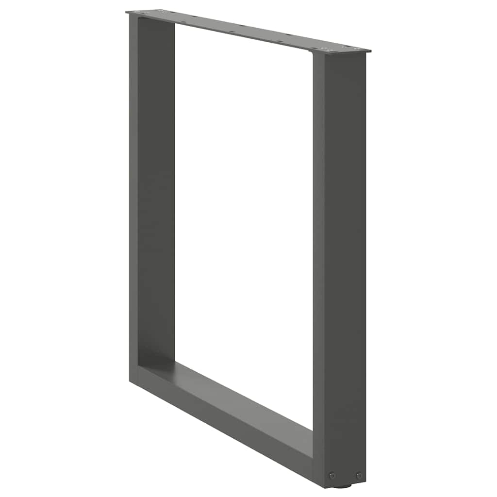 spisebordsben U-formet 2 stk. antracit 80x(72-73) cm stål