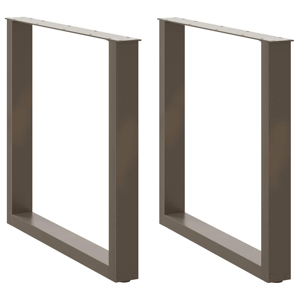 spisebordsben U-formet 2 stk. naturstål 80x(72-73) cm stål