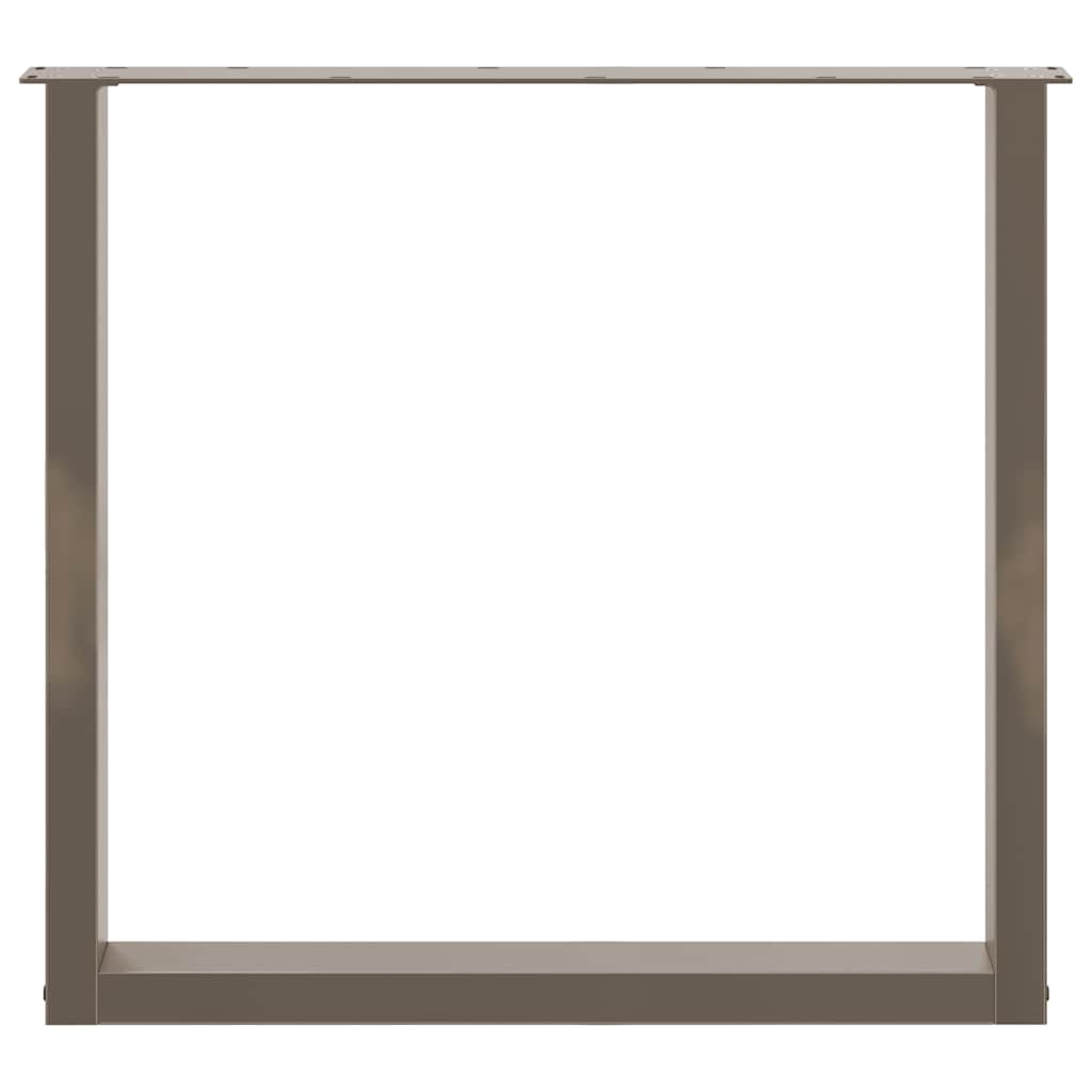 spisebordsben U-formet 2 stk. naturstål 80x(72-73) cm stål