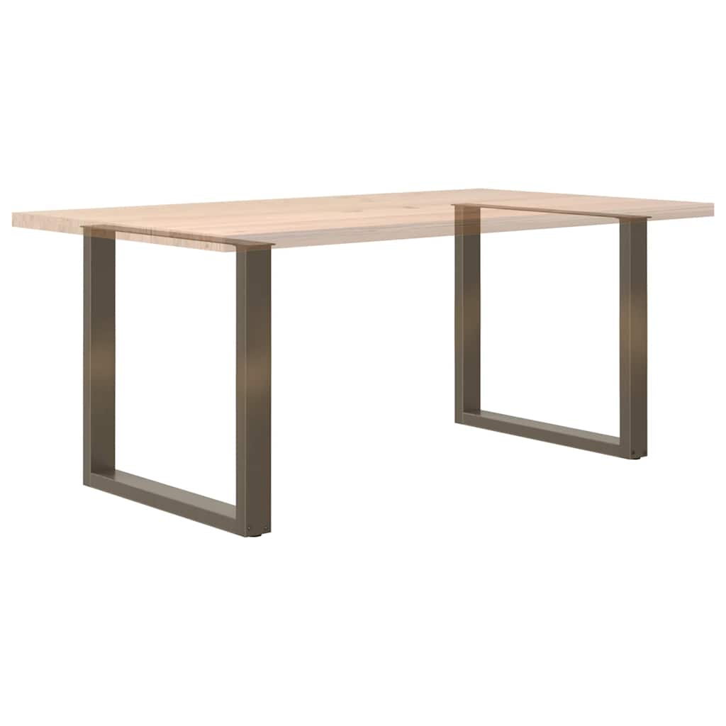 spisebordsben U-formet 2 stk. naturstål 80x(72-73) cm stål