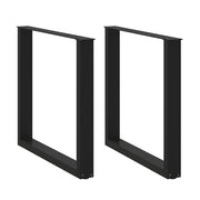 spisebordsben U-formet 2 stk. sort 90 x (72-73) cm stål