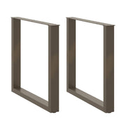 spisebordsben U-formet 2 stk. naturstål 90 x (72-73) cm stål