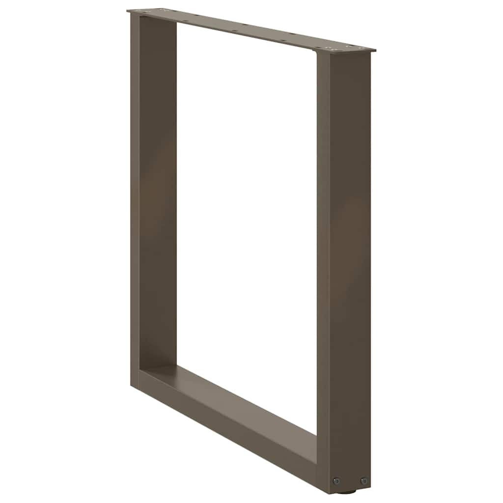 spisebordsben U-formet 2 stk. naturstål 90 x (72-73) cm stål