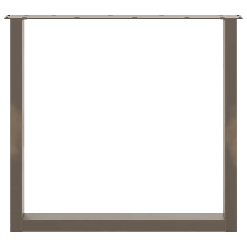 spisebordsben U-formet 2 stk. naturstål 90 x (72-73) cm stål