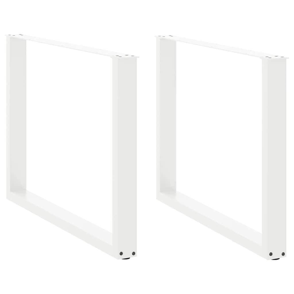 spisebordsben U-formet 2 stk. hvid 100x(72-73) cm stål