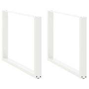 spisebordsben U-formet 2 stk. hvid 100x(72-73) cm stål
