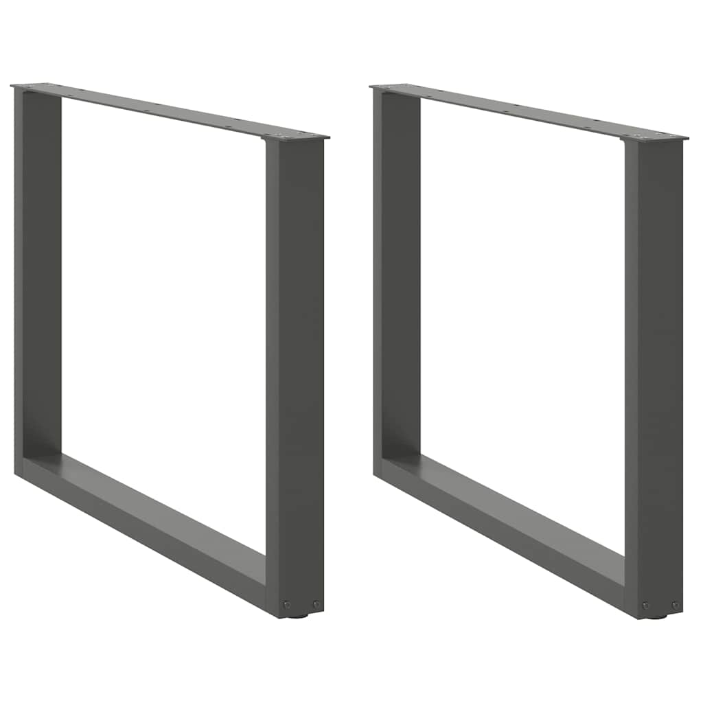 spisebordsben U-formet 2 stk. antracit 100x(72-73) cm stål