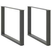 spisebordsben U-formet 2 stk. antracit 100x(72-73) cm stål