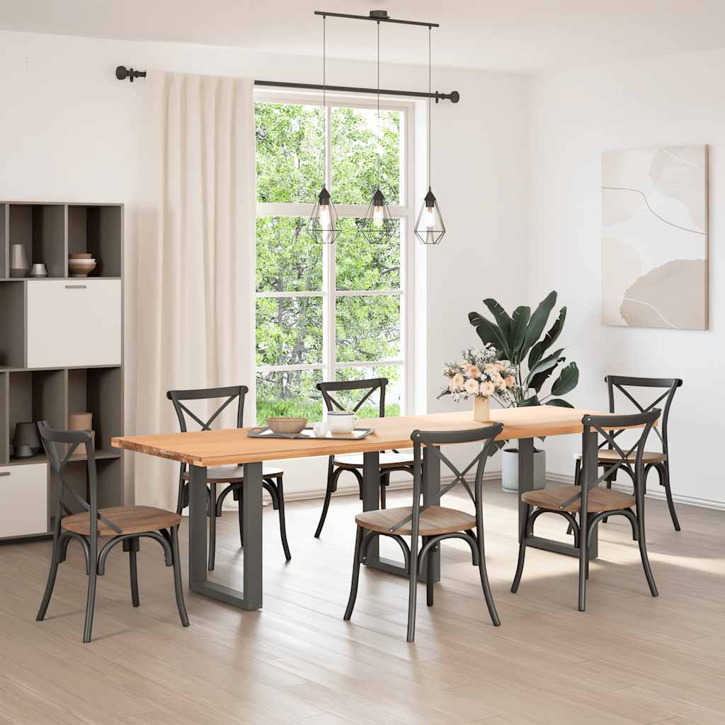 spisebordsben U-formet 3 stk. antracit 70 x (72-73) cm stål