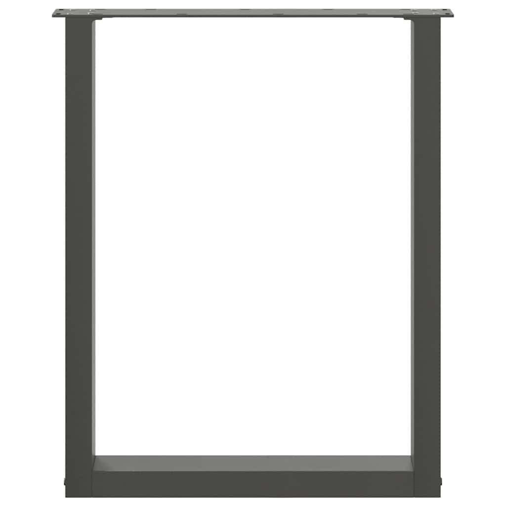 spisebordsben U-formet 3 stk. antracit 70 x (72-73) cm stål