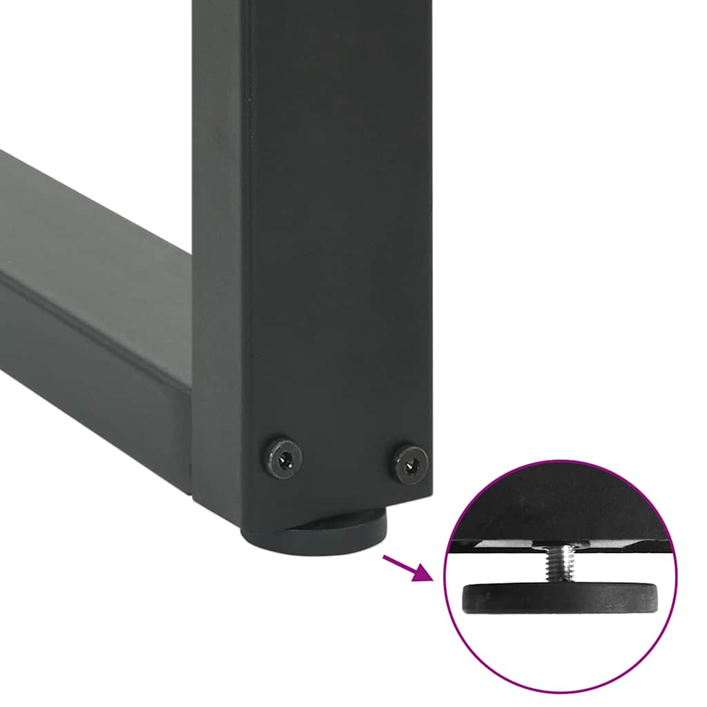 spisebordsben U-formet 3 stk. antracit 70 x (72-73) cm stål