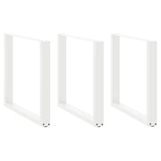 spisebordsben U-formet 3 stk. hvid 80x(72-73) cm stål