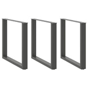 spisebordsben U-formet 3 stk. antracit 80x(72-73) cm stål