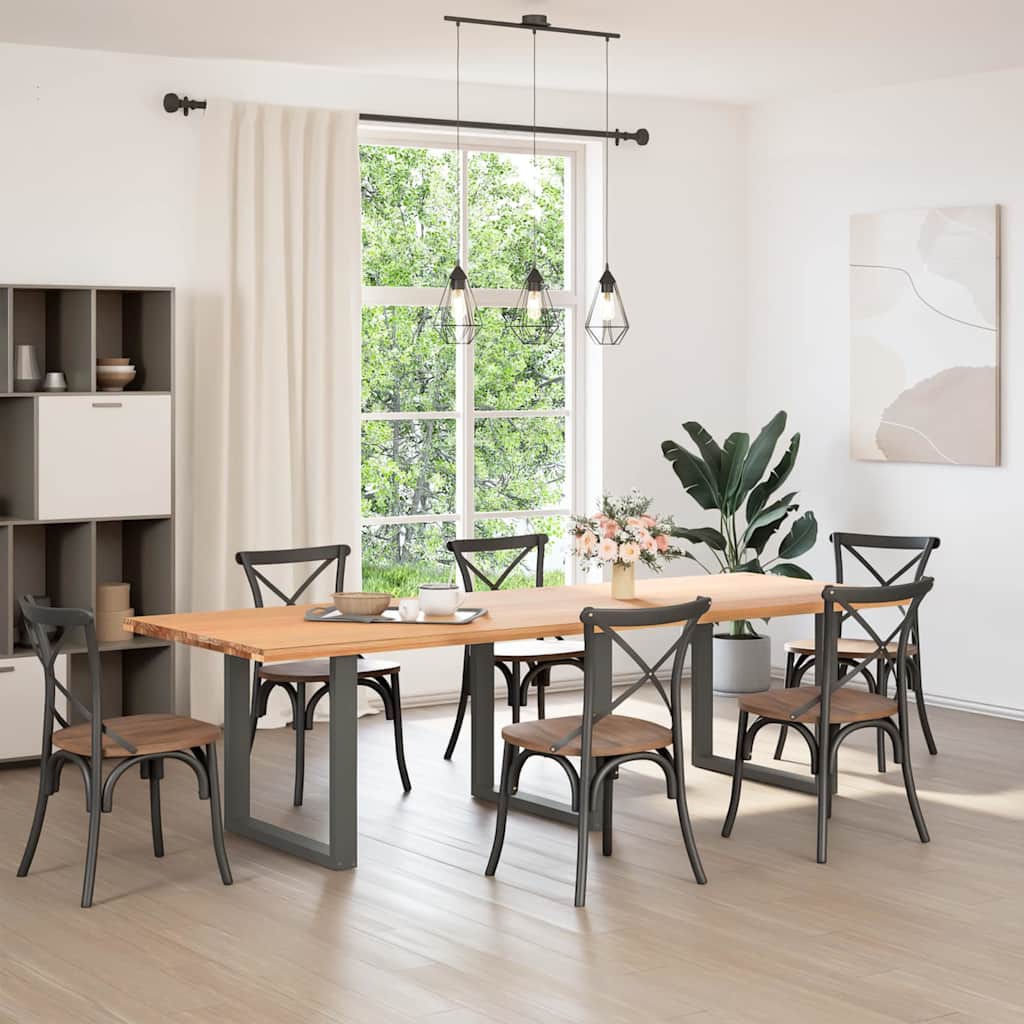 spisebordsben U-formet 3 stk. antracit 80x(72-73) cm stål